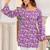 Purple floral printed cotton tunic short kurti top for women
