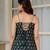 Teal floral printed cotton tunic short kurti top for women