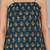 Teal floral printed cotton tunic short kurti top for women