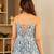 White floral printed cotton tunic short kurti top for women