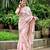 Light Pink Dolla Silk blend Party Wear Saree With Contrance Blosue Peice