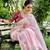 Light Pink Dolla Silk blend Party Wear Saree With Contrance Blosue Peice