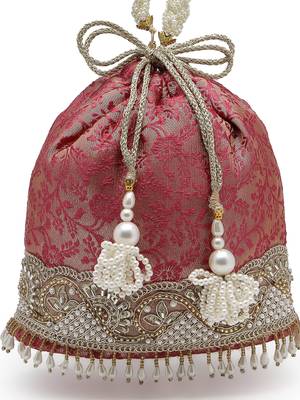  jashn edit rani pink faux silk floral jacquard potli 7