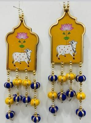 Cow Painting Latkan Hanging Diwali Decorations for Door Rajasthani Home Living Room Decoration [Small16] 1