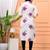 Purple floral printed cotton tunic short kurti top for women