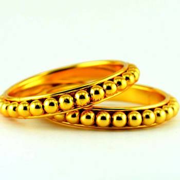 gold platted moti bangle kara size-2.4,2.6,2.8 1