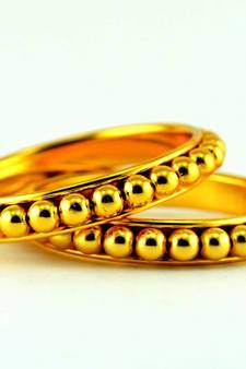 gold platted moti bangle kara size-2.4,2.6,2.8