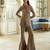 Champagne gold embroidered tissue jacket kurta sharara set