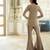 Champagne gold embroidered tissue jacket kurta sharara set