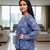 Blue floral printed cotton tunic short kurti top for women