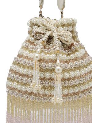  dewdrop fringe champagne gold velvet beaded potli 7