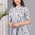 White floral printed cotton tunic short kurti top for women