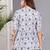 White floral printed cotton tunic short kurti top for women