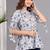 White floral printed cotton tunic short kurti top for women