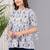 White floral printed cotton tunic short kurti top for women