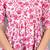 Pink floral printed cotton tunic short kurti top for women
