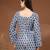 Navy-blue floral printed cotton tunic short kurti top for women