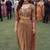Designer brown premium lycra ready-to-wear saree with sequins embroidered stiched blouse