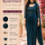 Designer teal blue premium lycra ready-to-wear saree with sequins embroidered stiched blouse