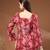 Maroon floral printed cotton tunic short kurti top for women