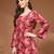 Maroon floral printed cotton tunic short kurti top for women