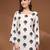 White floral printed cotton tunic short kurti top for women