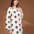 White floral printed cotton tunic short kurti top for women