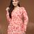 Orange floral printed cotton tunic short kurti top for women