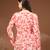 Orange floral printed cotton tunic short kurti top for women
