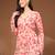 Orange floral printed cotton tunic short kurti top for women