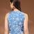 Blue floral printed cotton tunic short kurti top for women