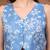 Blue floral printed cotton tunic short kurti top for women