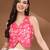 Red floral printed cotton tunic short kurti top for women