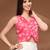 Red floral printed cotton tunic short kurti top for women