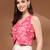 Red floral printed cotton tunic short kurti top for women