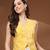 Yellow floral printed cotton tunic short kurti top for women