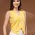 Yellow floral printed cotton tunic short kurti top for women