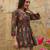 Green floral printed cotton tunic short kurti top for women