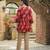 Red floral printed cotton tunic short kurti top for women