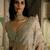 Silver embellished tissue pre drape lehenga saree set