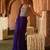 Royal purple embroidered corset cupro silk drape saree set