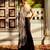 Black embellished organza pre drape saree set