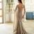 Gold embroidered tissue pre drape saree set