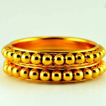 gold platted moti bangle kara size-2.4,2.6,2.8 2