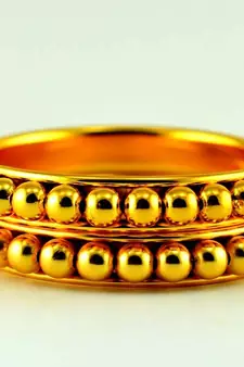 gold platted moti bangle kara size-2.4,2.6,2.8