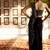 Black embellished chiffon pre drape saree set