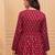 Red floral printed cotton tunic short kurti top for women