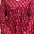 Red floral printed cotton tunic short kurti top for women