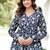 Black floral printed cotton tunic short kurti top for women