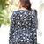 Black floral printed cotton tunic short kurti top for women